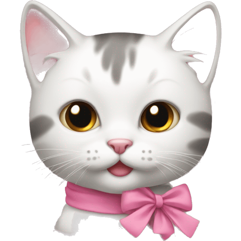 Kitty with pink bow emoji