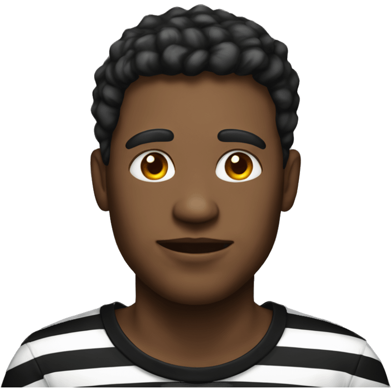 striped shirt portrait of male with black background  emoji