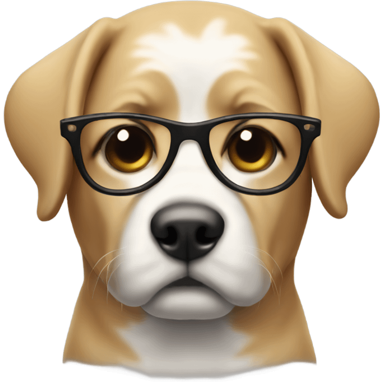 A cool dog with glasses emoji