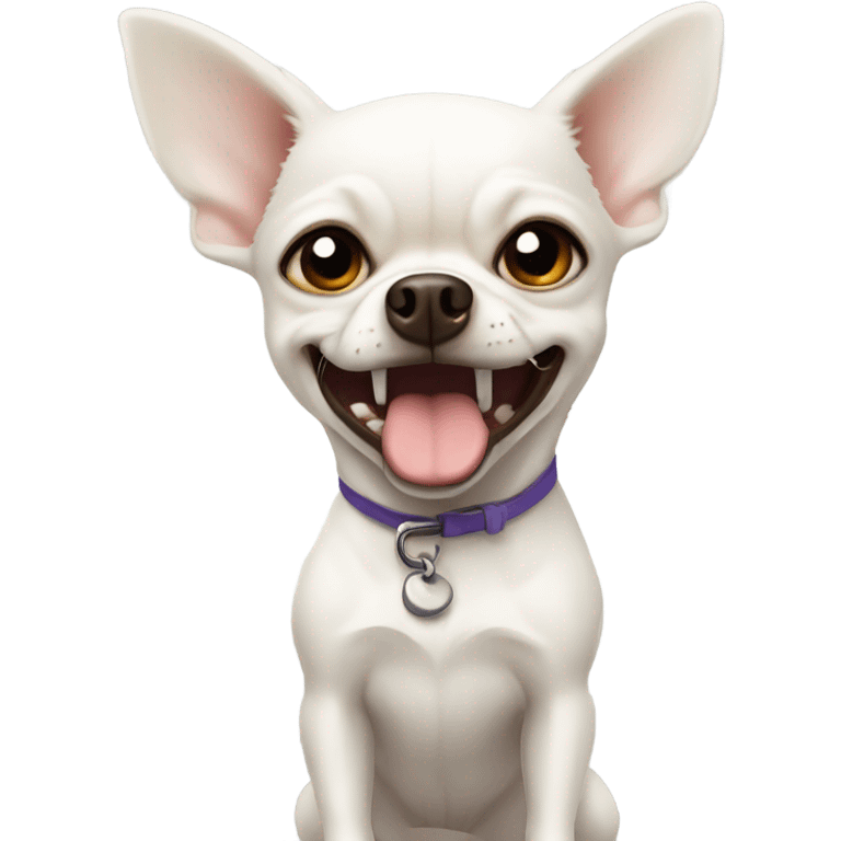 Angry white chihuahua emoji