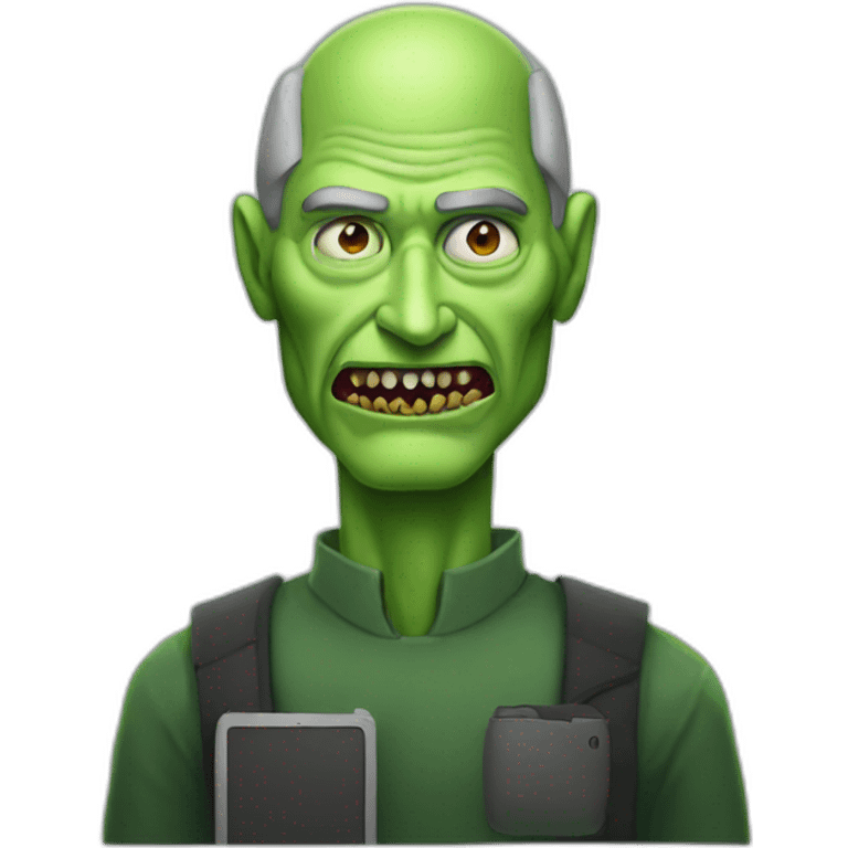 green steve jobs as zombie emoji