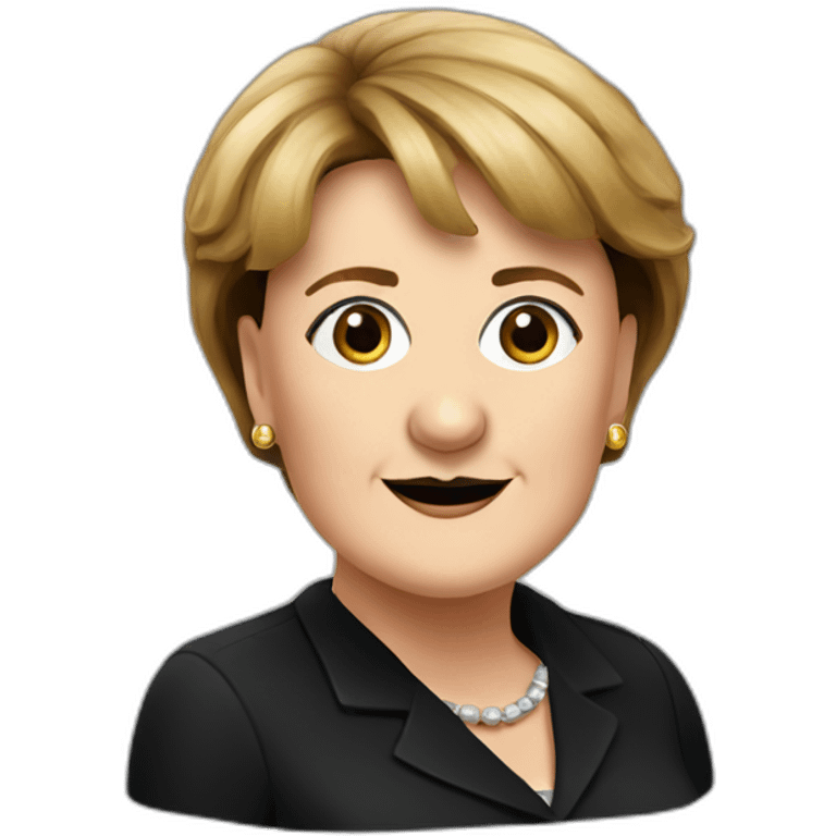 realistic angela merkel with square black mustache emoji