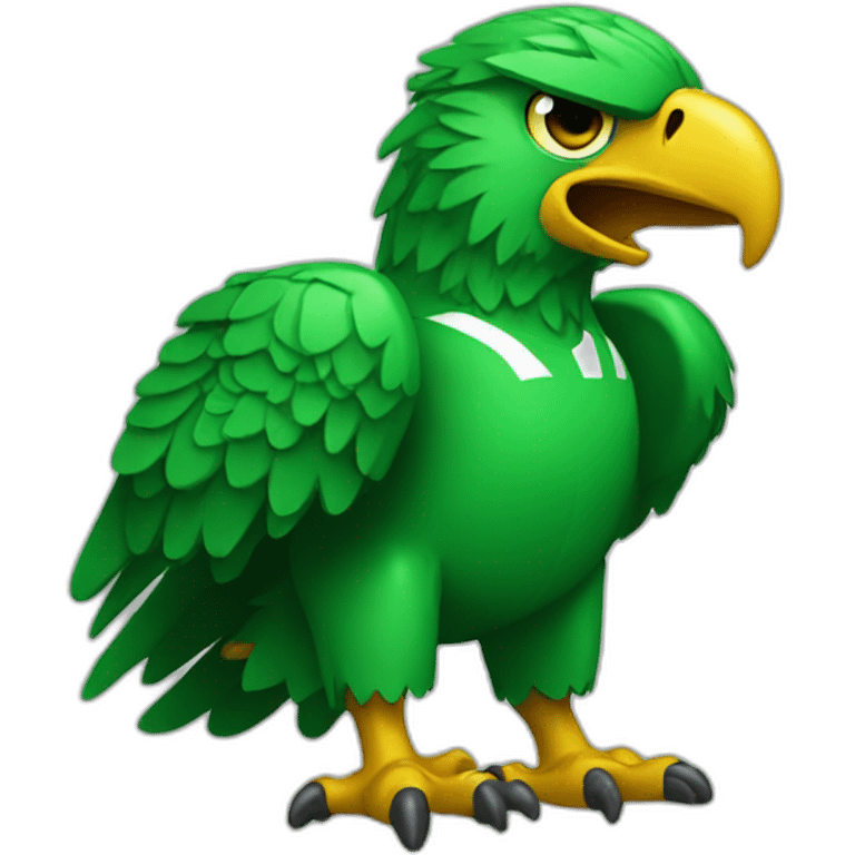 Green eagle holding football emoji