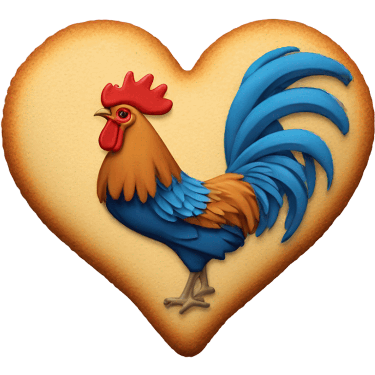 cookie heart with country rooster emoji