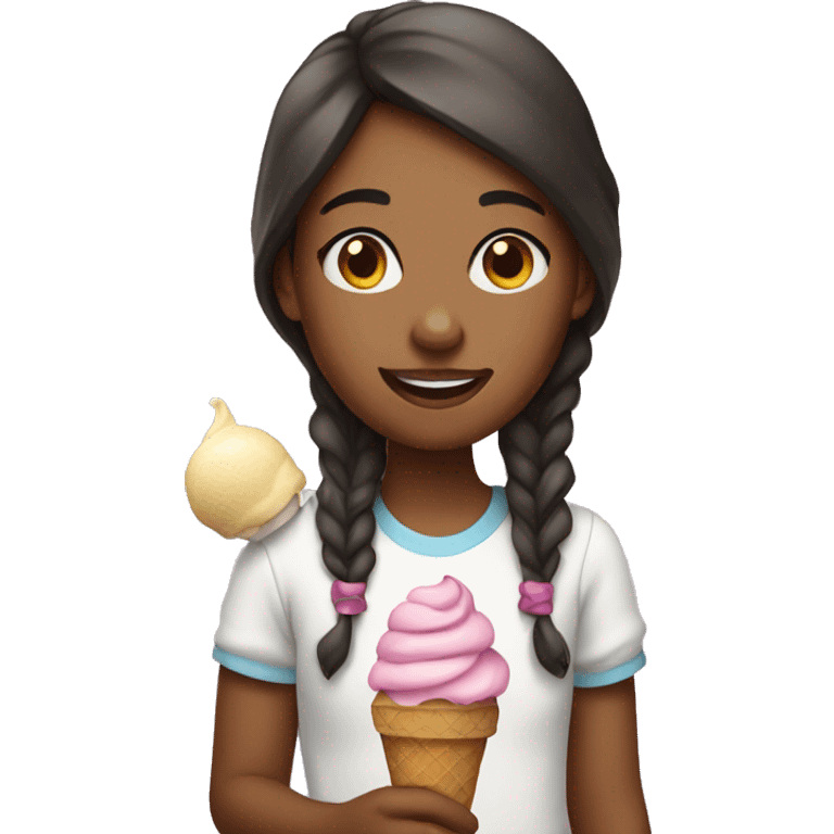 girl with ice cream emoji