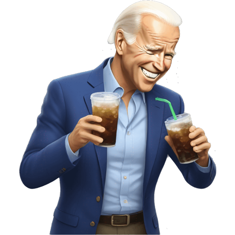 Joe Biden drinking soda emoji