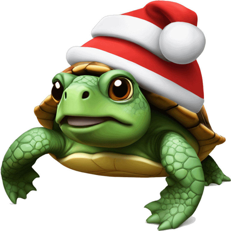 Turtle with Santa hat emoji