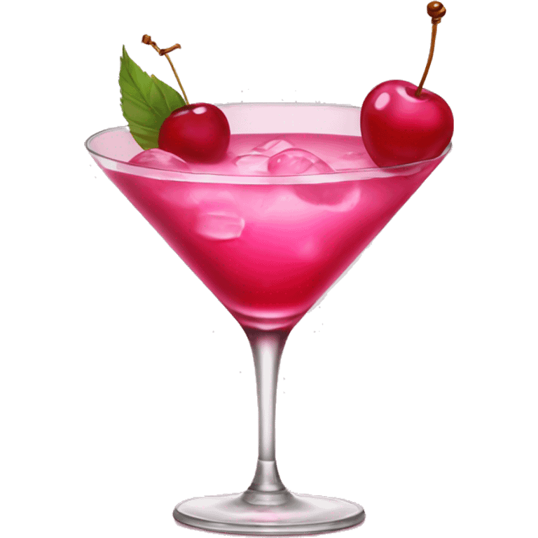 pink cocktail with cherry  emoji