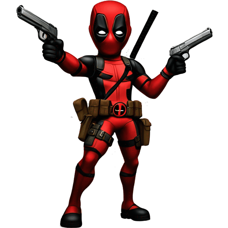 Deadpool shooting two pistols  emoji