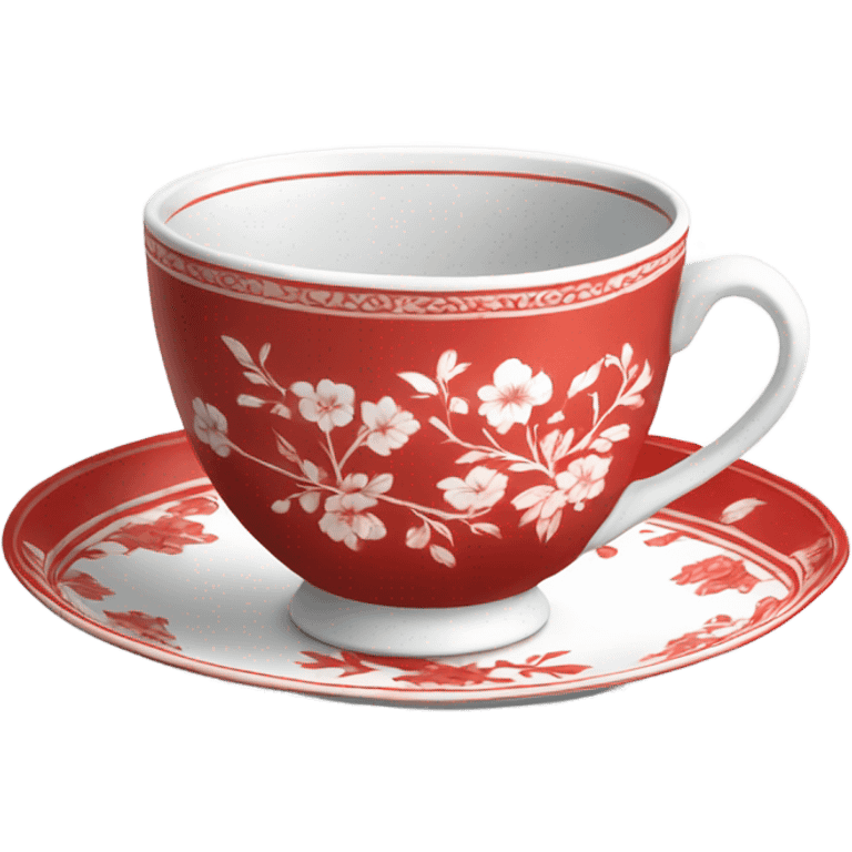 Tea red and white china cup emoji