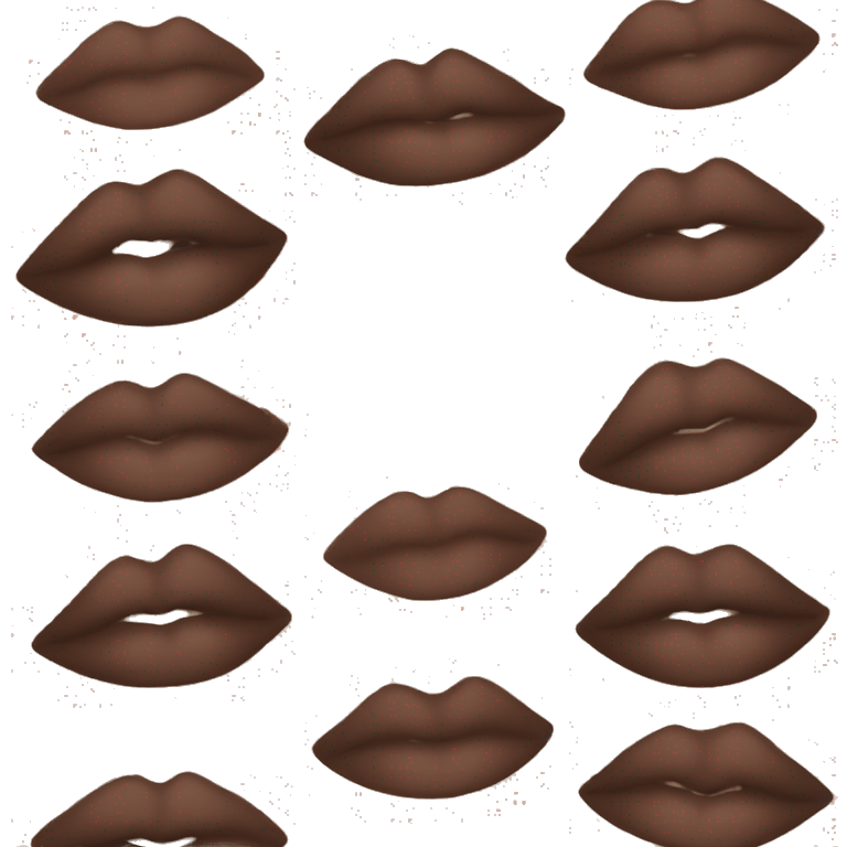 kiss with matte brown lipstick  emoji