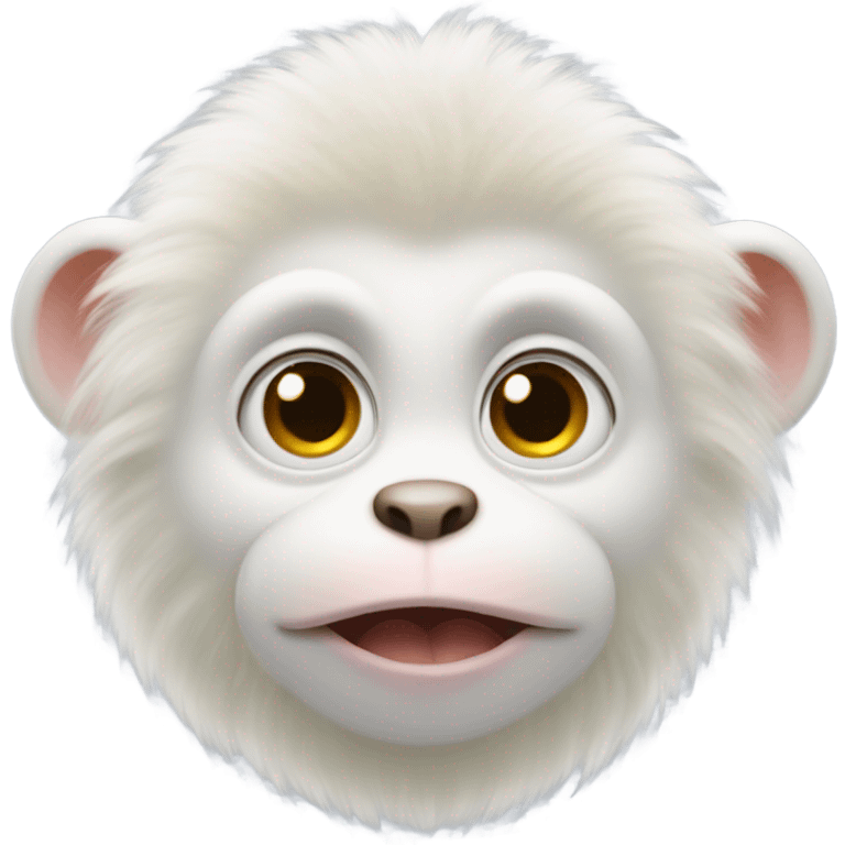 Cute white monkey emoji