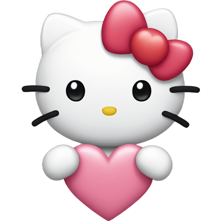 Hello kitty with heart emoji