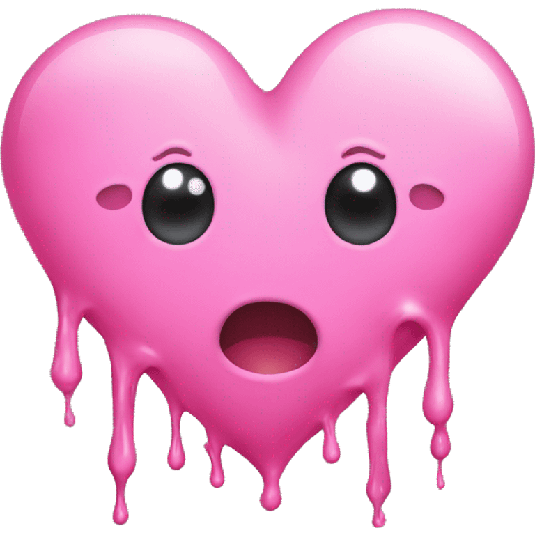 Pink melting heart emoji