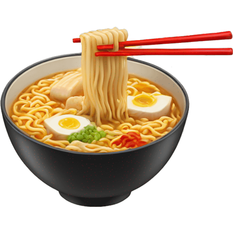 Ramen with red chopsticks  emoji