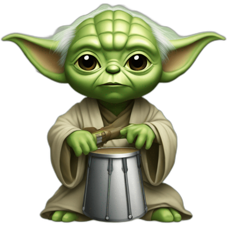 Yoda qui joue de la batterie rock emoji