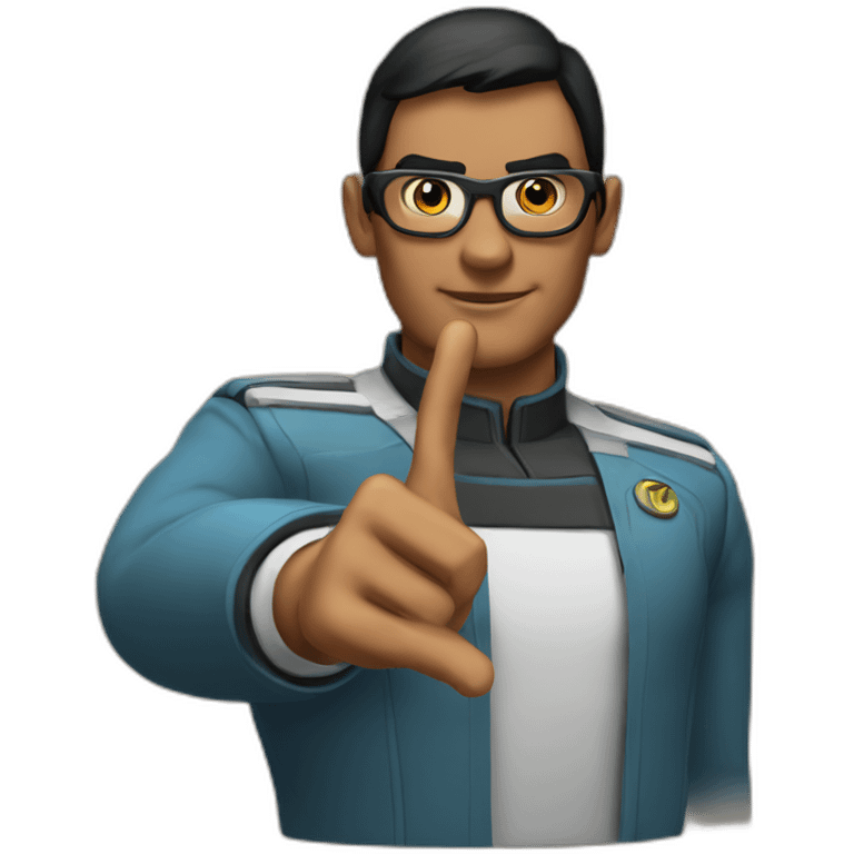 vulcan salute with nerd face on the hand emoji