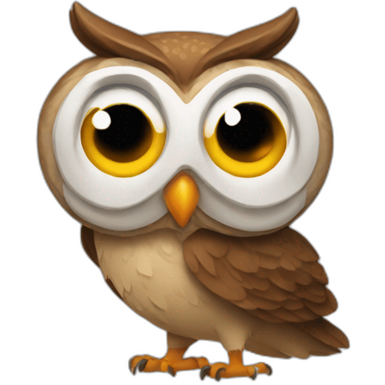 a goofy owl emoji