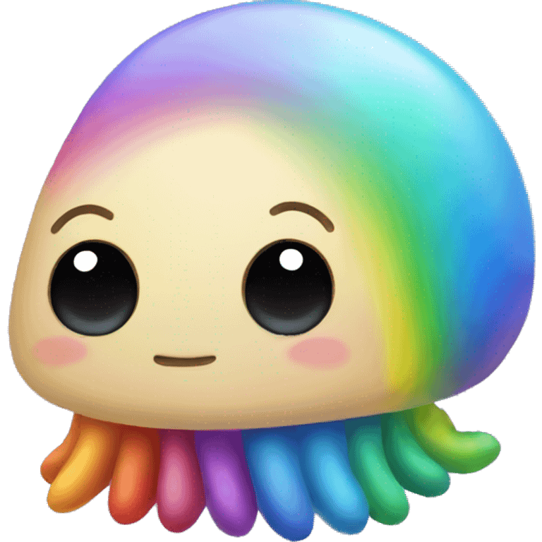 Chibi mollusk with rainbow accessories   emoji