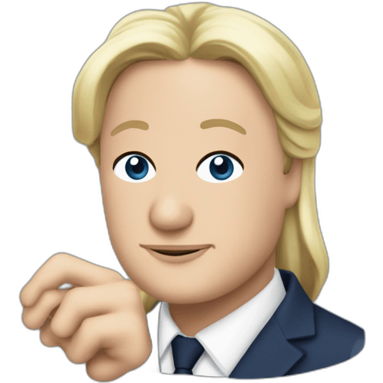 Macron embrasse marine le pen emoji