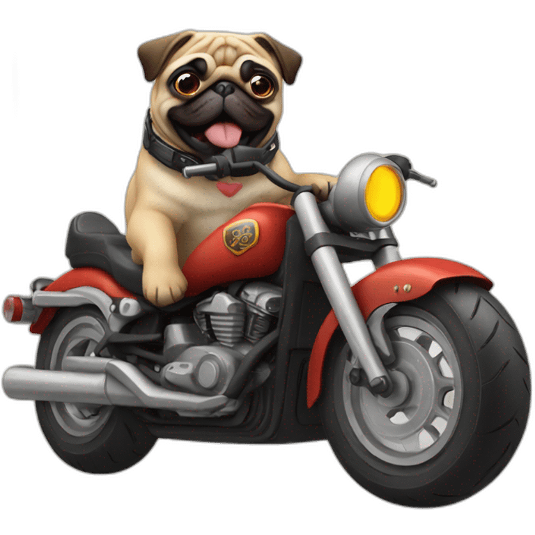 pug on a motorcycle emoji