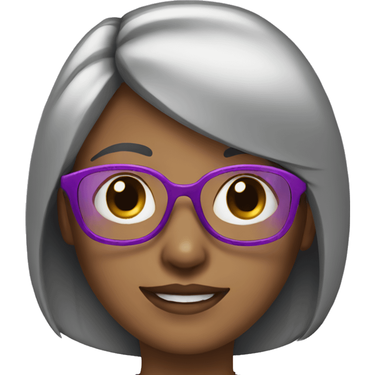 female with with pink and purple glasses  emoji