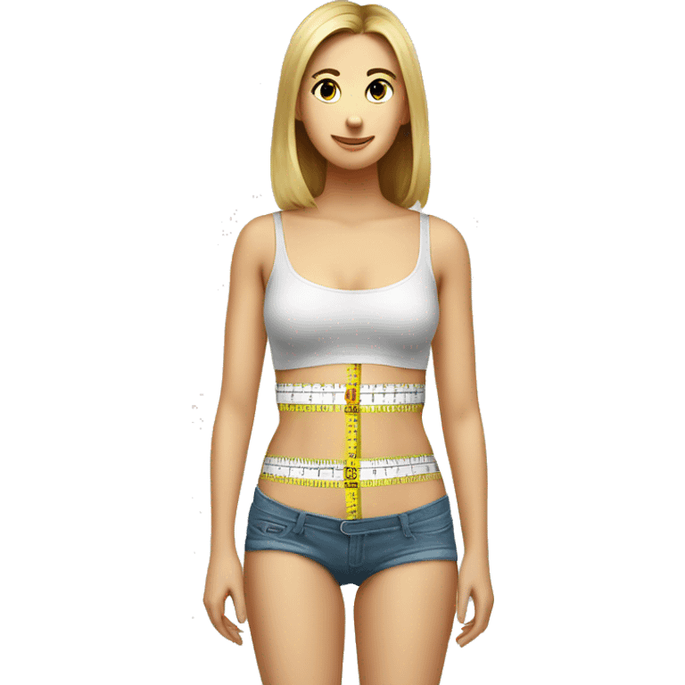 measurement tape around woman's waist emoji