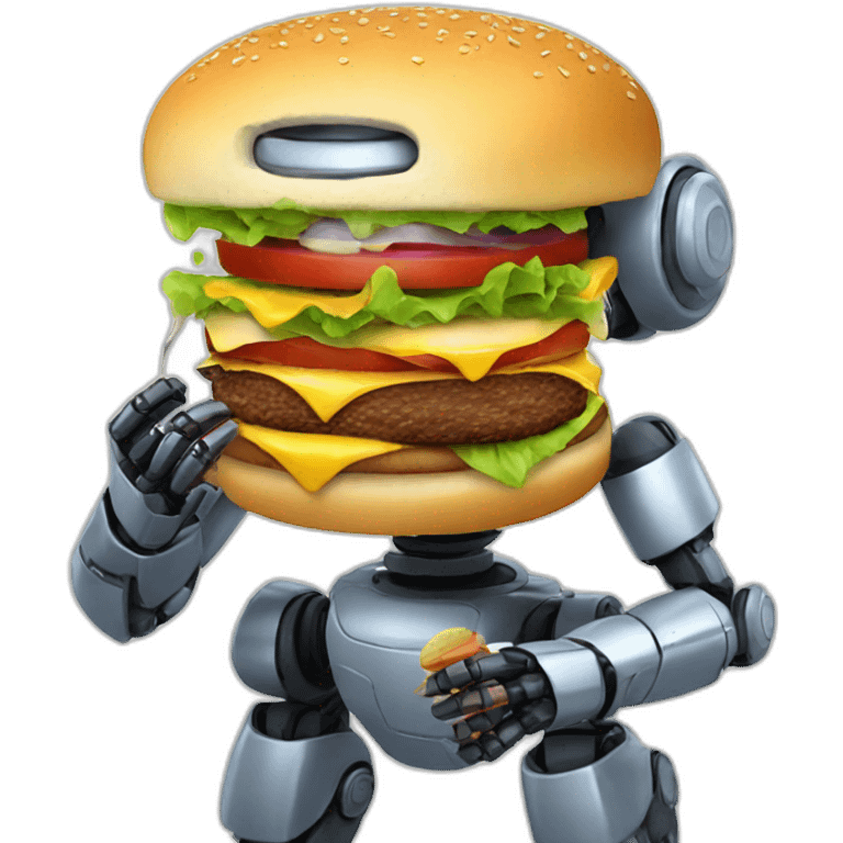 robot eating a burger emoji