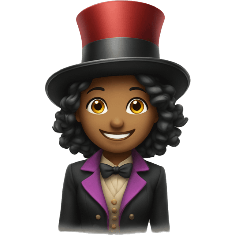 happy girl in top hat emoji