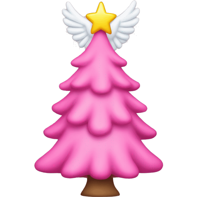 Pink Christmas tree with an angel on top  emoji