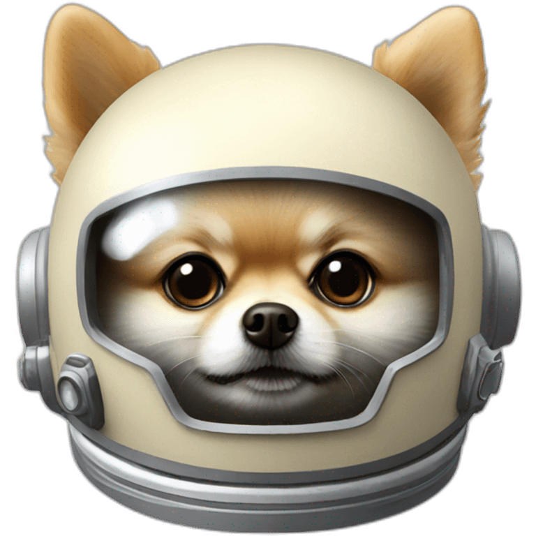 light cream pomeranian space helmet emoji