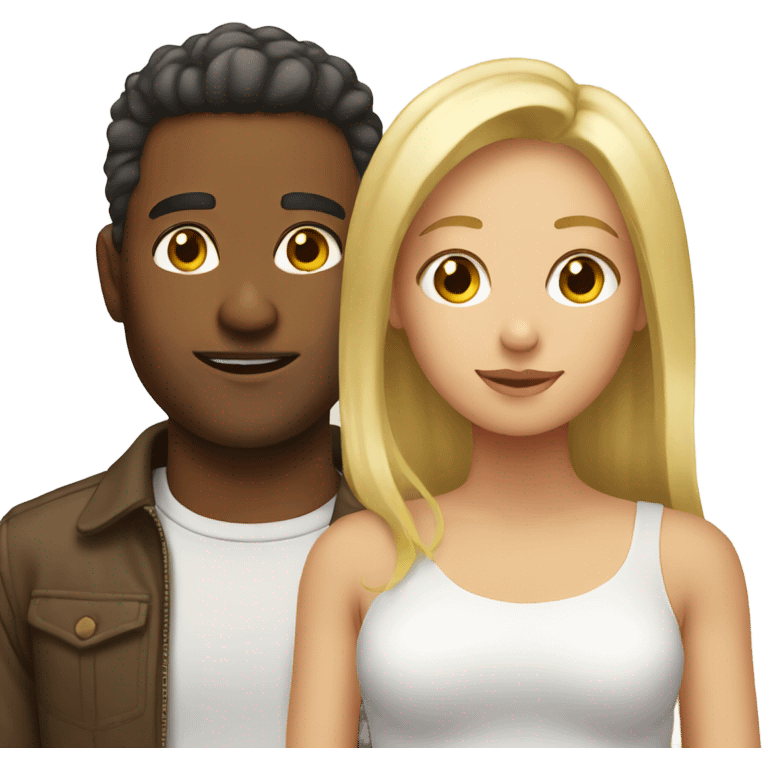 Brown men with blonde girl  emoji