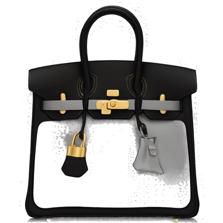 Black Hermes bag birkin palladium hardware emoji