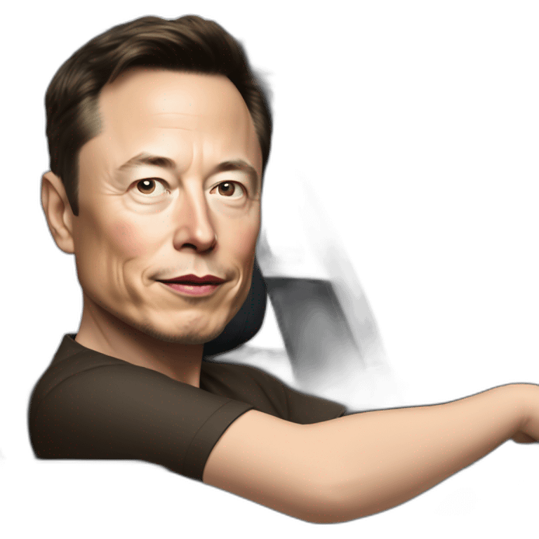 elon musk drive an apple car emoji