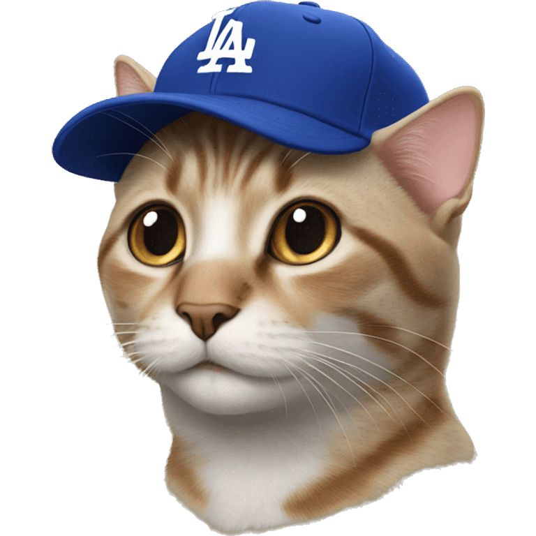 Cat wearing dodgers hat emoji