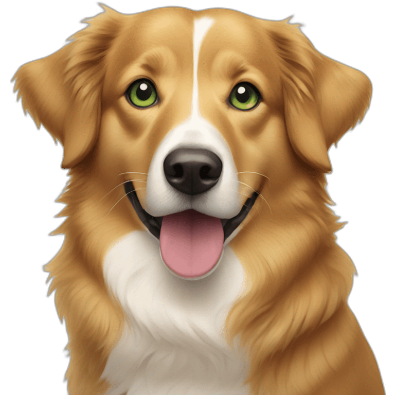 Swimming Duck tolling retriever corgi mix green eyes emoji