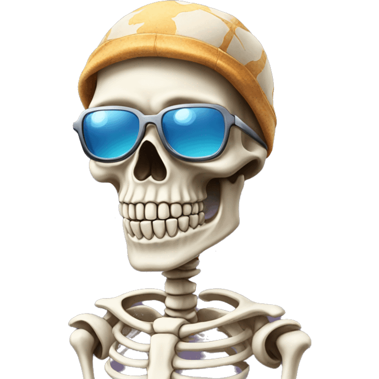 Cool skeleton with sunflasses emoji