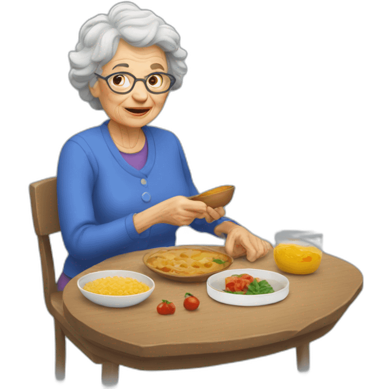 Grandma with borsh emoji