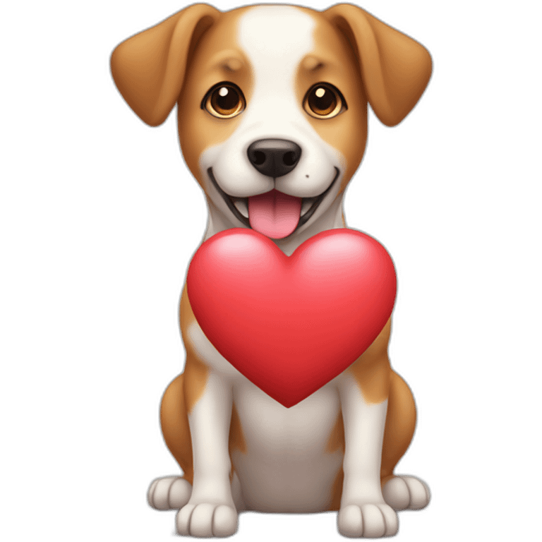 Cute dog with heart  emoji