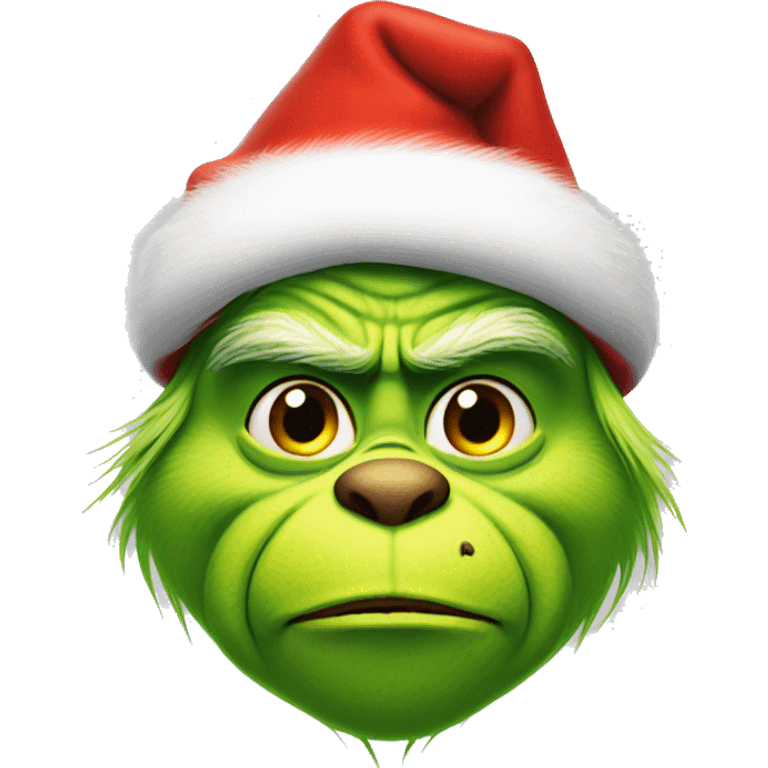 Grinch with santas clothes emoji