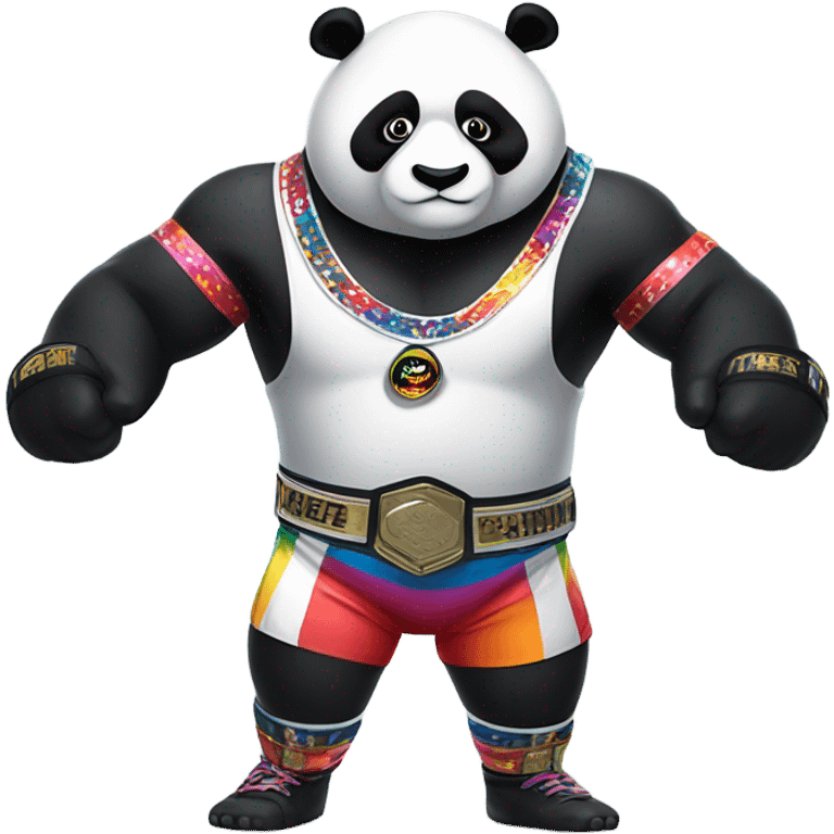 Panda that’s a wrestler ￼ emoji