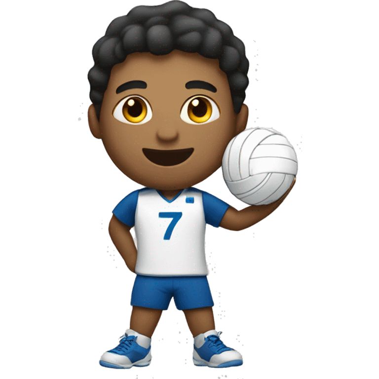 Volleyball spike male wearing a uniform with the number 7 emoji