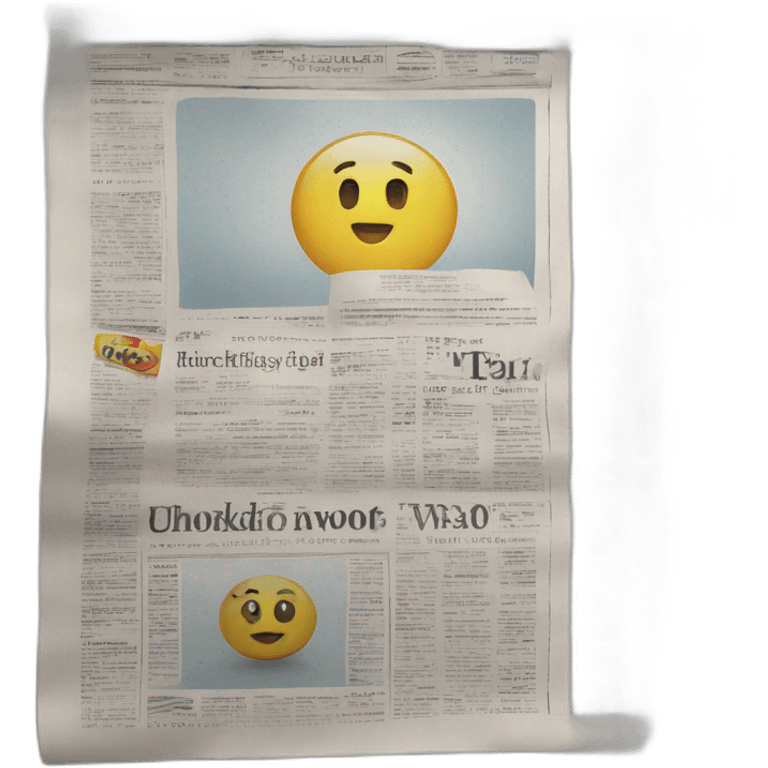 newspaper with image of an advert emoji