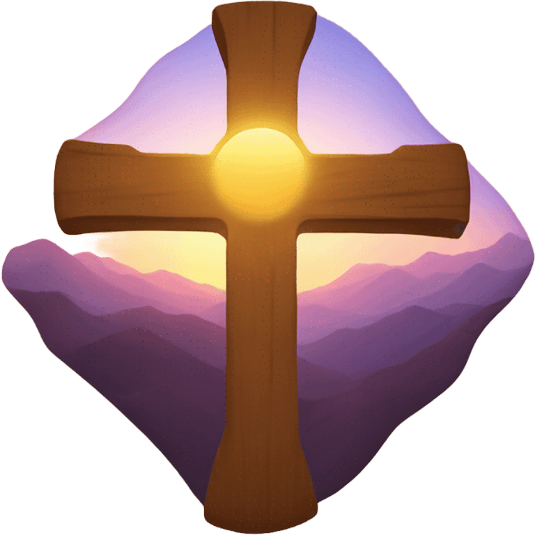 cross with sunset behind it  emoji