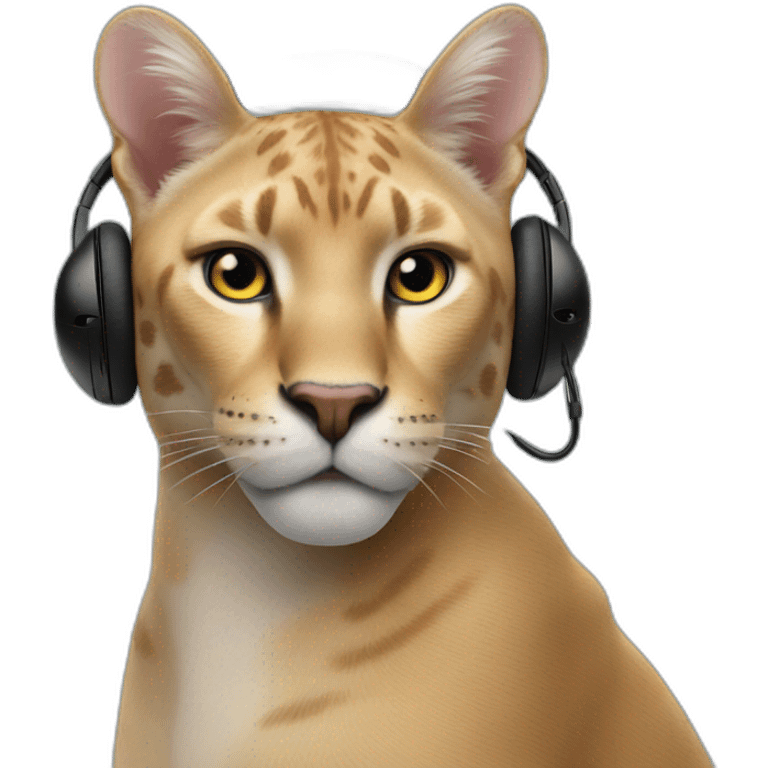 panther cat  airpods max on head emoji