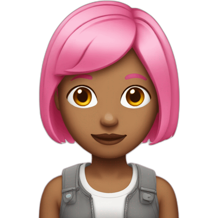 Girl with pink bob hairstyle emoji