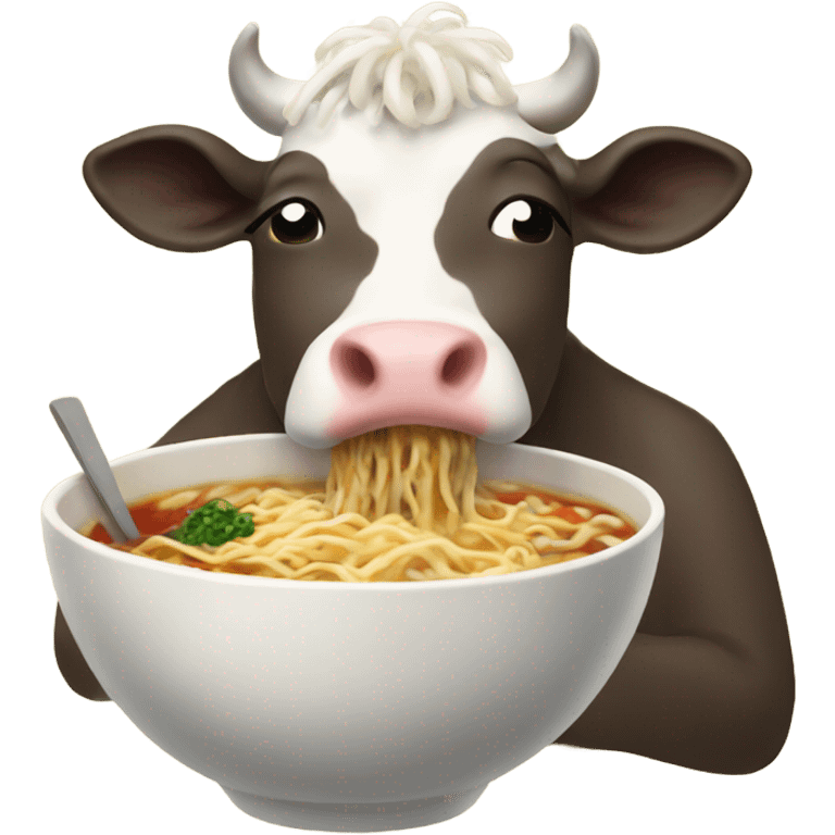 Moo deng eating ramen emoji