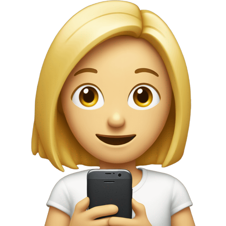 smiling person smartphone showing food emoji