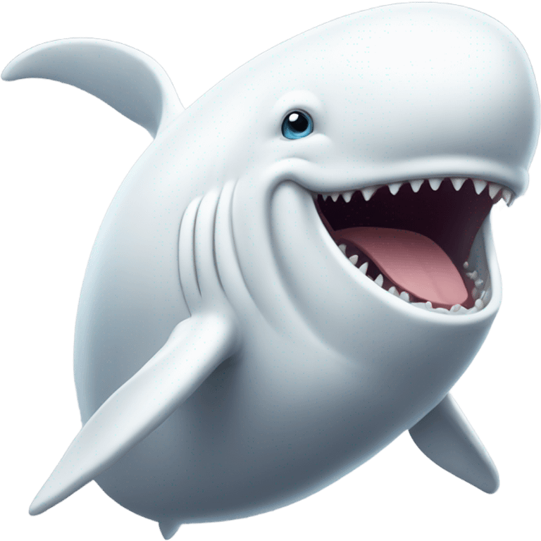 white whale , open mouth emoji