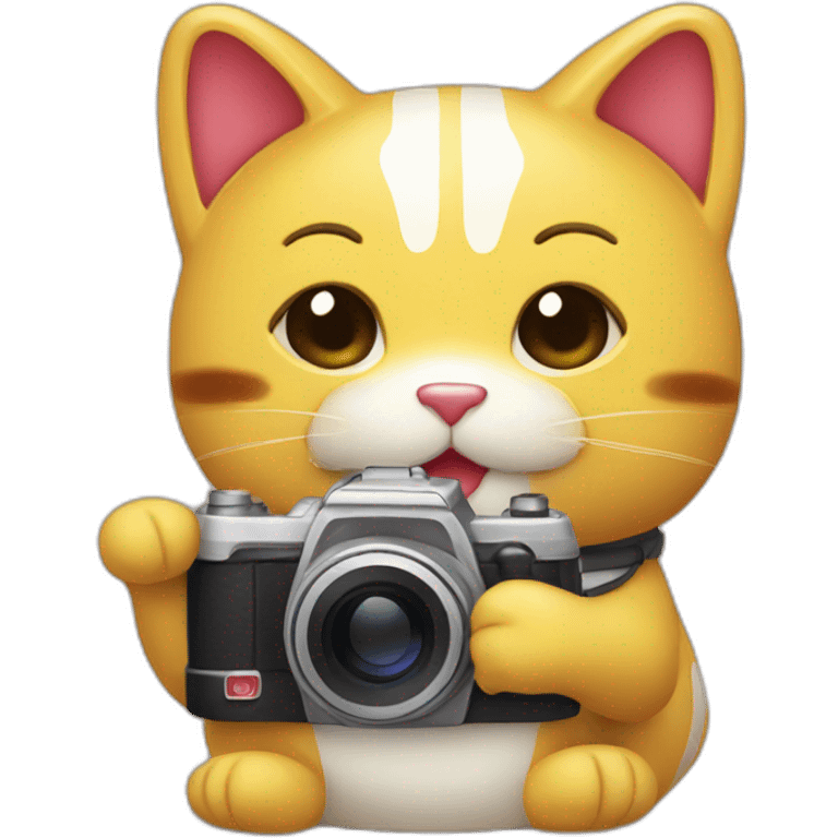 smiling-maneki-neko-with-camera emoji